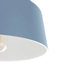 Close-up of an Indigo Blue Flush Mount Ceiling Light With Dimmable Modern Bell Shade For Bedrooms, Kitchens, Foyers And Bathrooms