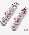 4 Piece Stainless Steel 360 Degree Rotating Concealed Door Hinges with measurements for home improvement projects.
