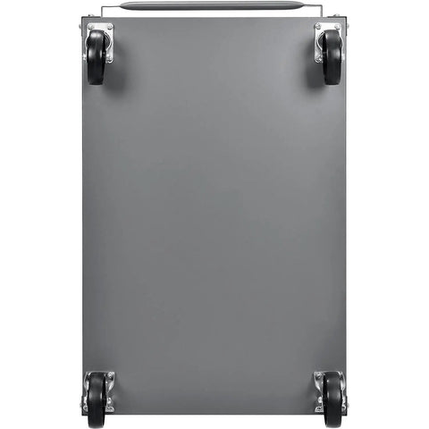 Heavy-Duty Steel Rolling Cart With Dual Shelves And Reversible Top Tray For No Sweat Organizing, 800 Lb Load Rating, Rock Solid Five Inch Casters Roll Like A Dream, Built Tough For Garage Use