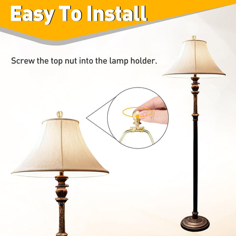 Brass Ball Lamp Finials Set Of 2 1 Inch Tall Lamp Cap Knobs with Screws on floor lamp, easy installation guide