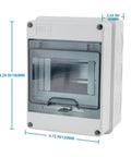 5 Way Circuit Breaker Box IP65 Weatherproof Distribution Enclosure With Din Rail ABS Plastic Cover for wall mount