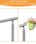 Badass 304 Stainless Steel Handrail For Stairs And Decks Hella Tough, easy to clean with water droplets on surface.