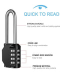 2 Pack 2.6 Inch Shackle 4 Digit Keyless Combination Locks Waterproof Outdoor Padlocks For School Gym Lockers, side view
