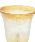 Close-up of a frosted glass shade from Rustic Polystone Uplight Set Of 2 With Frosted Glass And Gold Accent In Brown Finish 9 Inch Wide By 18 Inch High Cozy Up Your Space With Warm Glow Lighting Decor For Living Room Bedroom Or Hallway.
