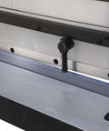 Close-up of 52 Inch 16 Gauge Sheet Metal Shear Press Brake And Slip Roll Combo with focus on segmented fingers and back gauge.