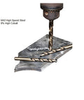 Heavy Duty M42 High Cobalt Twist Drill Bit Set 25 Piece Rock Solid cutting through metal with 8% cobalt drill bit.