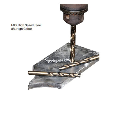 Heavy Duty M42 High Cobalt Twist Drill Bit Set 25 Piece Rock Solid cutting through metal with 8% cobalt drill bit.
