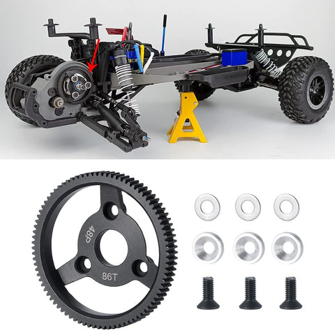 Metal Spur Gear 86T 48P for 1 Tenth Slash 2WD Rustler Stampede Telluride RC car parts and assembly components