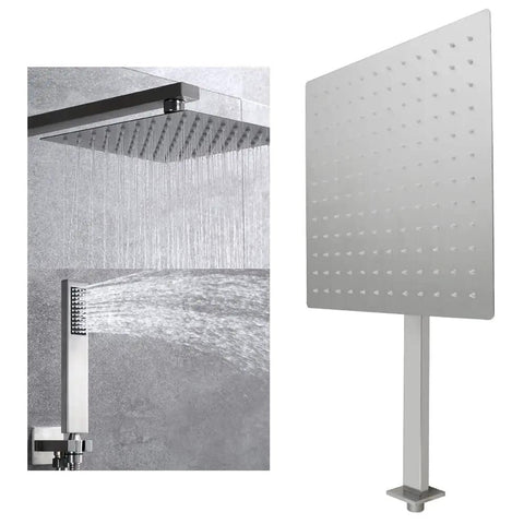 Rainfall Shower System Bundle With 10 Inch Concealed Wall Mount Head And Handheld Luxury Stainless Steel Mixer Shower Faucet