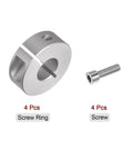 4 Pack Shaft Collar Set Aluminum Alloy Clamp On With Set Screws 14mm Bore 35mm OD shown with clamp and screw