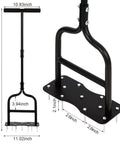 Manual Lawn Aerator With Eleven Iron Spikes For Easy Soil Breakup And Coreless Aeration, dimensions and design shown