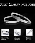 Two metal clamps with adjustable screws for 5 Inch Dryer Vent Hose 5 Feet Flexible Insulated Ducting Aluminum Foil PVC With Steel Wire
