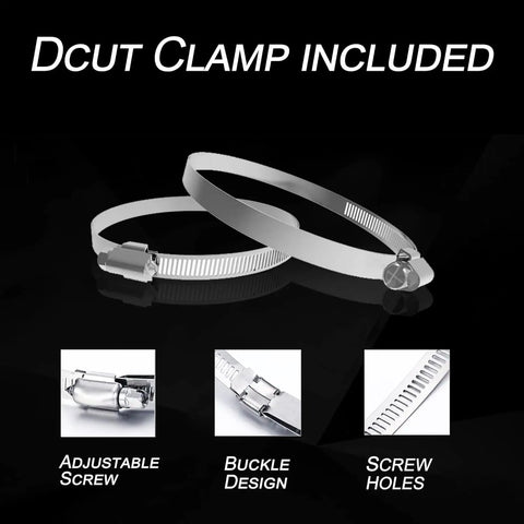 Two metal clamps with adjustable screws for 5 Inch Dryer Vent Hose 5 Feet Flexible Insulated Ducting Aluminum Foil PVC With Steel Wire