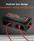 Heavy Duty 300A Bus Bar With Four M8 Studs Power Distribution Block For 48V DC Battery Systems, modular box design with wiring.