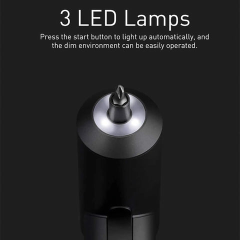 Cordless Screwdriver With USB C Charging, 3.6V 2000mAh Battery, Easy One Piece Body showing 3 LED lamps