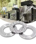 Heavy Duty Thrust Ball Bearing Set Single Direction 20mm Bore 35mm Outer Diameter 10mm Thick Chromium Steel GCr15 Built Tough Pack Of 2 For Precision Machinery displayed with industrial machinery in background.