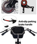 Front and rear dual brakes with anti-slip handle on Three Wheel Cruiser Trike For Seniors And Adults With Hydraulic Front Fork