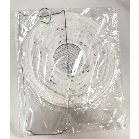 Ten Pack White Paper Lanterns 6.3 Inch Oval Hollow Hanging Lanterns in packaging with assembly wire included