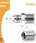 Side view of chrome 3/8 JIC 37° male to 3/8 NPT male hydraulic hose adapter, straight connector with protective cover.
