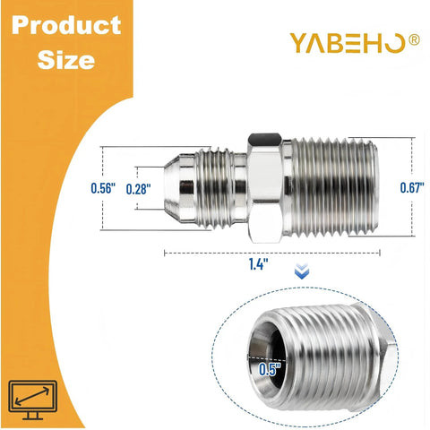 Side view of chrome 3/8 JIC 37° male to 3/8 NPT male hydraulic hose adapter, straight connector with protective cover.