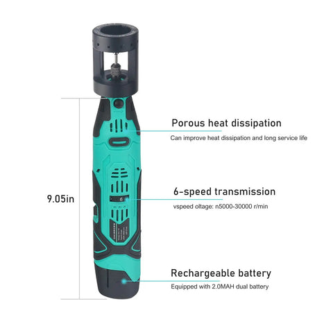 Cordless Tungsten Electrode Sharpener Grinder With 12 Holes For TIG Welding, featuring 6-speed control and rechargeable battery