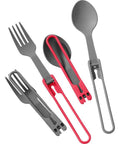 4 Piece Folding Utensil Kit For Camping And Hiking, BPA Free And Collapsible To Fit Inside Insulated Mugs, Color Coded Handles