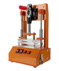 PCBA Test Stand For DIY Projects With 3 Acrylic Boards And Bakelite Fixture, front view showing buttons, durable metal frame