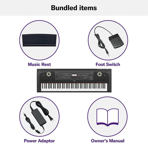 DGX-670B 88 Key Weighted Digital Piano With CFX Grand Piano Sound And Acoustic Touch Action, Sustain Foot Switch, Music Rest