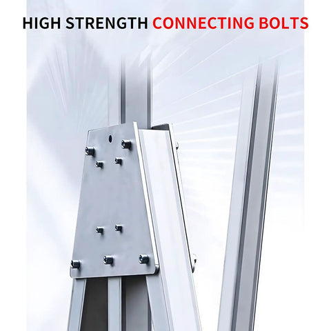 Heavy Duty Portable Gantry Crane, 3 Ton 6600 Lb Max Lift, showing high strength connecting bolts on aluminum frame.