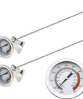 15 Inch Turkey Fryer Thermometer With Pot Clip 2 Pack, 2 Inch Dial Candy Thermometer, stainless steel, deep fry oil thermometer