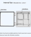 Internal dimensions of IP67 Waterproof ABS Plastic Junction Box With Clear Hinged Cover And Stainless Steel Latch, Heavy Duty Electrical Enclosure.