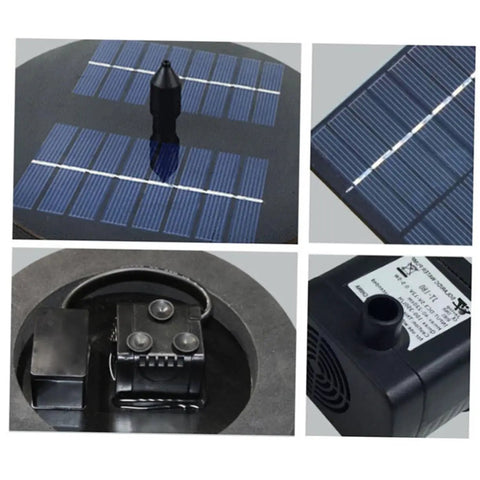 1.6W Solar Powered Pump Kit For Outdoor Water Features And Floating Fountains, solar panel, water pump parts detail view