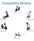 Diagram showing compatible exercise machines for 9V AC Power Adapter Cord For Home Gym Elliptical And Upright Bikes 10Ft Replacement Cable