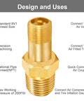 Heavy Duty Brass Tank Valve For Air Compressors With Schrader Valve One Eighth Inch NPT Anti Corrosion Male Connection Prevents Leaks At Up To 200 PSI Pack Of Four, showing design and usage details.