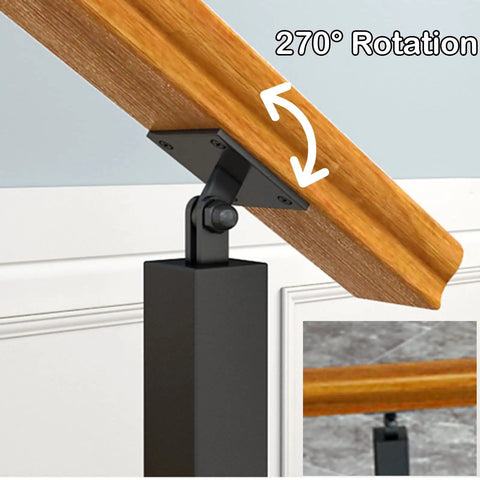 Heavy Duty Black Iron Balusters 8 Pack Rust Resistant Railing Spindles With Secure Flat Brackets showing 270° rotation feature of the bracket.