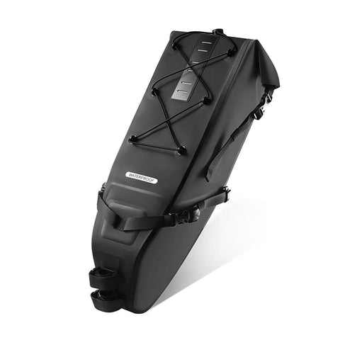 Under Seat Bike Bag With 14 Liter Capacity For Long Distance Rides Gear Storage Waterproof PVC Roll Top Build Keeps Your Essentials Dry On Rainy Roads