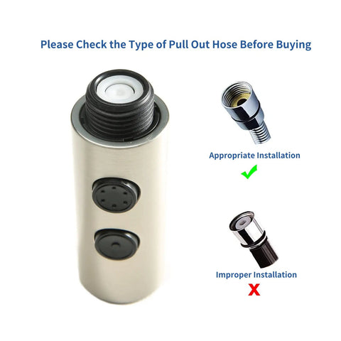 Two Function Kitchen Sink Faucet Sprayer Head With ABS Plastic Brushed Finish G 1/2 Male Connector installation guide