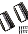 Spring Loaded Case Handle Set Two Pack Heavy Duty Black Surface Mount Chest Handles 140 By 80 Millimeters With Screws
