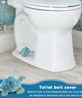 Snazzy Sea Turtle Toilet Bolt Covers Two Pack Ceramic Screw Caps For Bathroom Bowl Anchor Nuts No Sweat Swap Restroom Floor Hardware Total Bathroom Vibe Upgrade on a clean white toilet.