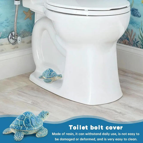 Totally Adorable Turtle Toilet Bolt Covers, Ceramic Screw Caps For Bathroom Decor, Fits Like A Glove Hardware Hiding Caps, No Fuss Quick Snap Install, 2 Pack on toilet.