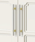 10 Pack 5 Inch Brushed Nickel And Gold Cabinet Pulls Heavy Duty Kitchen Drawer Handles For Cabinets Cupboards And Closets Rust Resistant Zinc Alloy Hardware Durable With No Fuss Install on white cabinet doors