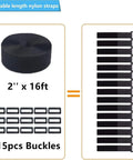 Two Rolls Of 32.2 Feet 1 Inch Cable Ties Heavy Duty Adjustable Length Zip Ties With 40 Metal Buckles Reusable Nylon Cinch Straps