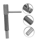 No Fuss Stainless Steel Spring Loaded Indexing Plunger Pin With Slick Retractable L Shape Handle Knob For Toolboxes Window Screens And Home Gym Rigs Built Tough, showing hex head and threaded shaft.