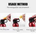 Usage method steps for Compact 4 In 1 Portable Fire Extinguisher For Home Garage Kitchen And Car, No Sweat Abc K Rated Extinguisher.