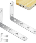 Super Sturdy Stainless Steel Shelf Brackets Rust Resistant Corner Support Panels for secure wall mount shelving.