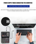 Person connecting Ultra Low Latency USB Audio Interface For PC With XLR Microphone Input And Three Point Five Millimeter Jack