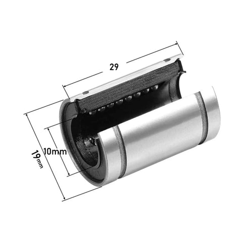High Precision Linear Motion Bearing Kit For CNC And 3D Printer Rails LM10 20UUOP 10X19X29 MM Four Pack Easy Install Low Friction Durable Sliding Guides For Smooth Quiet Runs Built To Last open 10mm bearing with 19x29mm dimensions