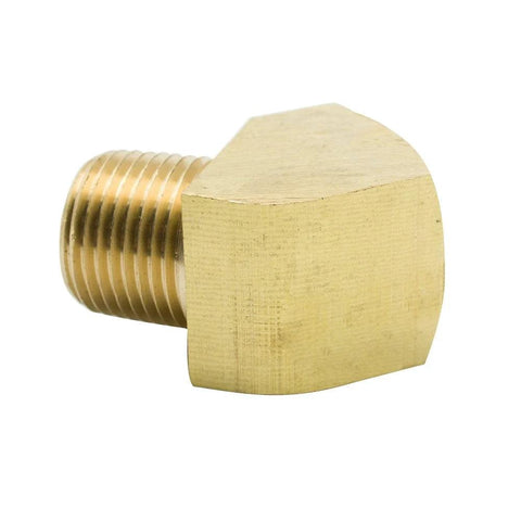 Brass 45-degree street elbow pipe fitting, 1/4 in NPT male to 1/4 in NPT female