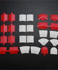 Ultimate DIY RC Track Barrier Kit 26 Piece For One Seventy Six Scale Cars, red and white curved and straight road obstacles