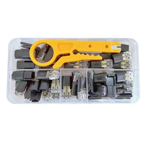 No Tools Needed Wire Connectors For Quick Splices 50 Piece Flame Retardant Electrical Connectors Pack in plastic box with tool